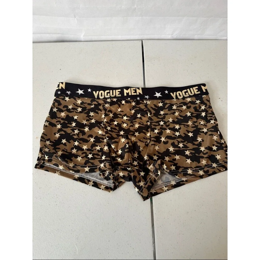 Men’s Boxer Briefs Size Large Everyday Comfort Underwear Black & Gold Patterns